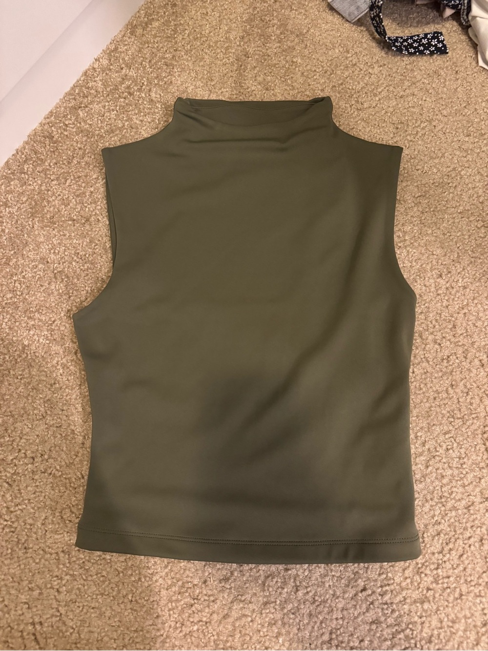 Express Olive Green Sleeveless Mock Neck Tank